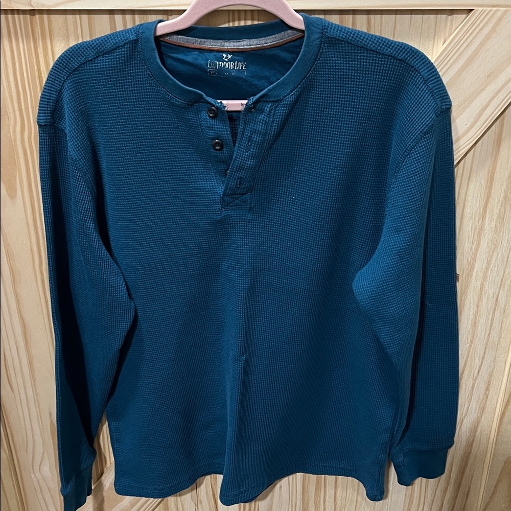 Outdoor Life Teal Henley